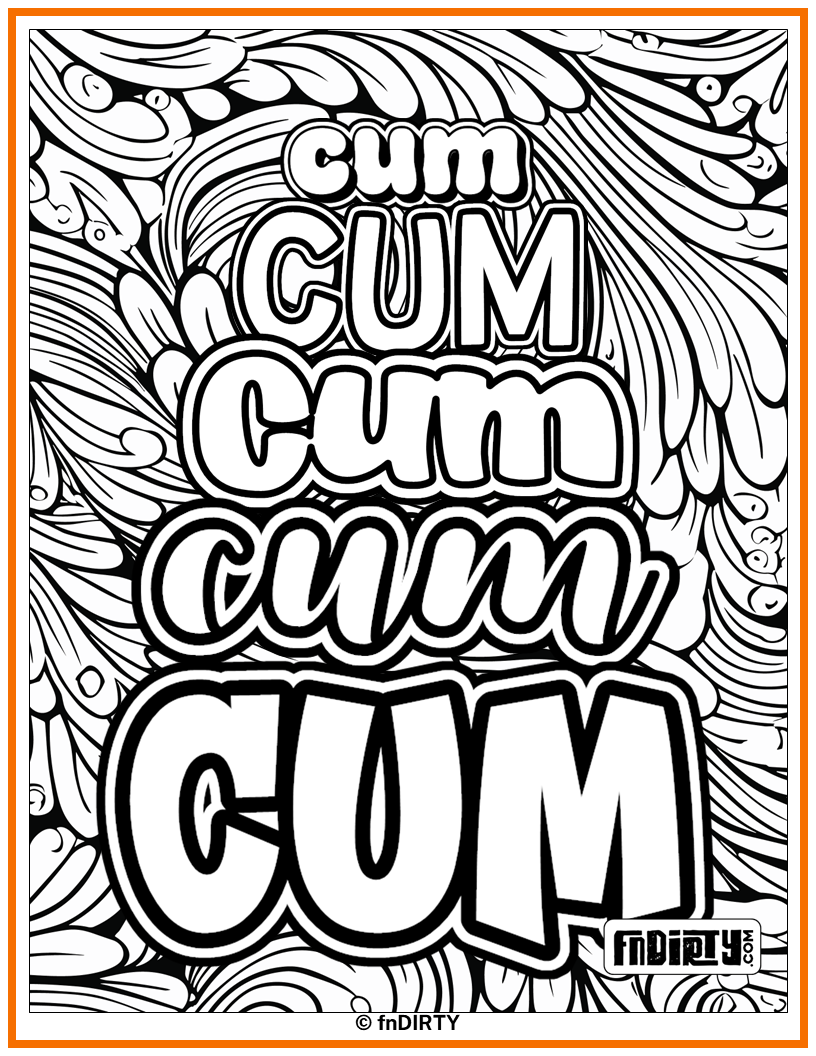 Cum Cum Cum Coloring Page For Adults