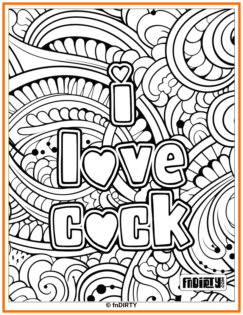 I Love Cock Coloring Page