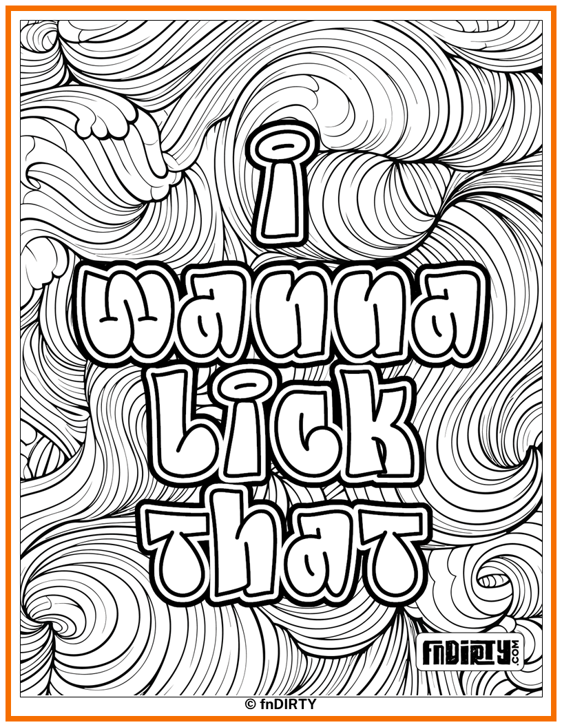 I Wanna Lick That Coloring Page